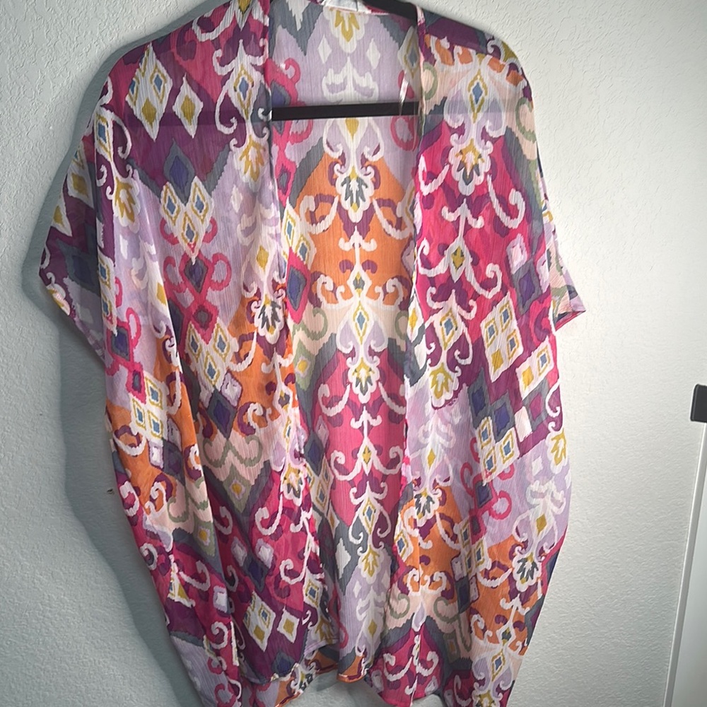 First Love Pink and Orange Kimono Style Top